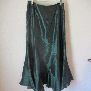 Emerald Green Coldwater Creek Bias Swirl Skirt Size M